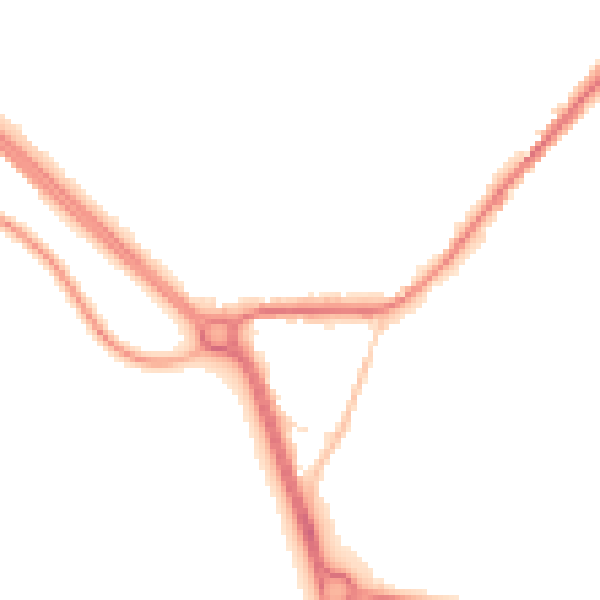 Night-time road noise heatmap for LS26 8JD