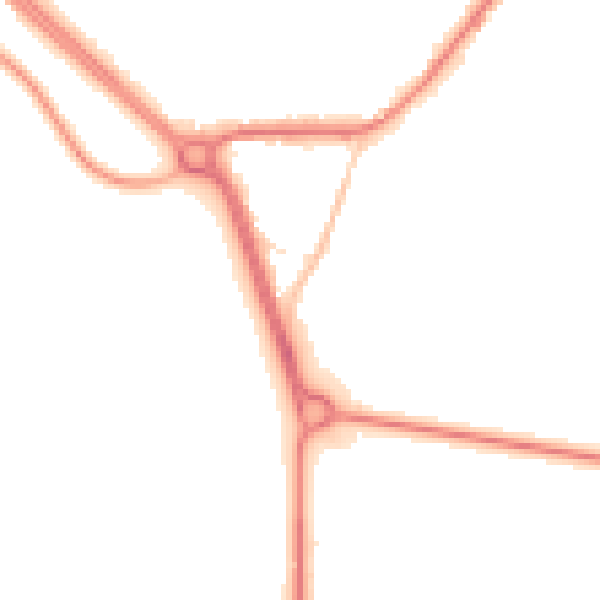 Night-time road noise heatmap for LS26 8JR