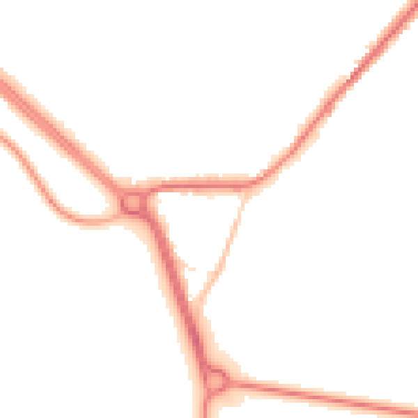 Night-time road noise heatmap for LS26 8LB