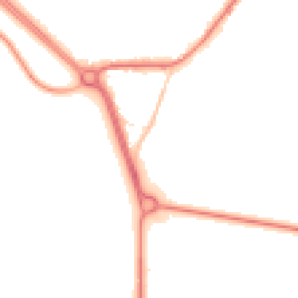 Night-time road noise heatmap for LS26 8LE