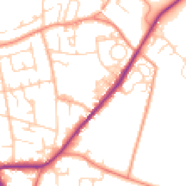 Daytime road noise heatmap for LS26 8LT