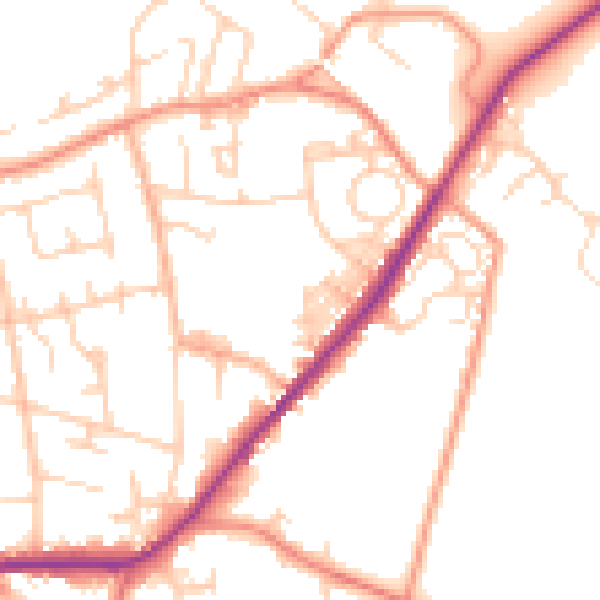Daytime road noise heatmap for LS26 8LU