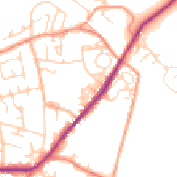 Daytime road noise heatmap for LS26 8LX