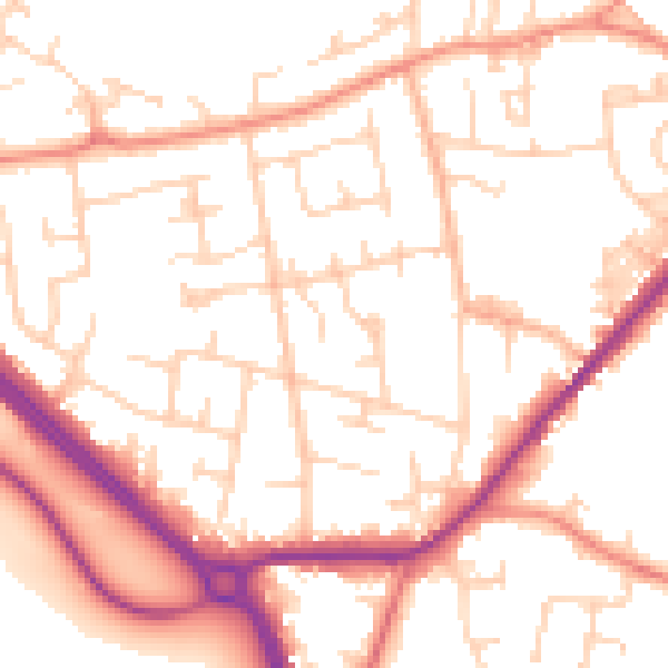 Daytime road noise heatmap for LS26 8NR