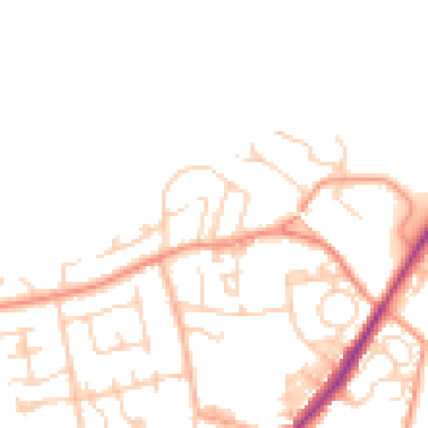 Daytime road noise heatmap for LS26 8PP