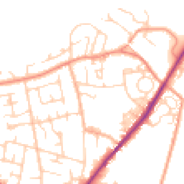 Daytime road noise heatmap for LS26 8PT