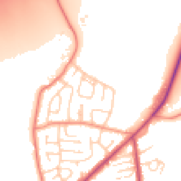 Daytime road noise heatmap for LS26 8QR
