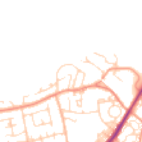 Daytime road noise heatmap for LS26 8RH