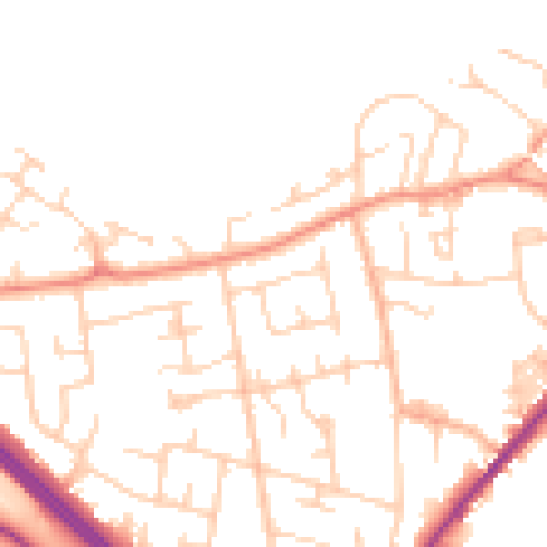 Daytime road noise heatmap for LS26 8RP