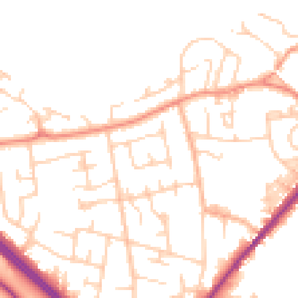 Daytime road noise heatmap for LS26 8RT