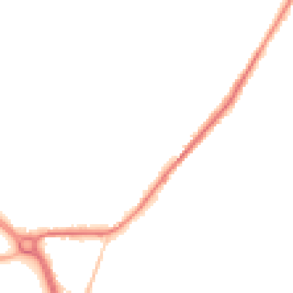 Night-time road noise heatmap for LS26 8SS
