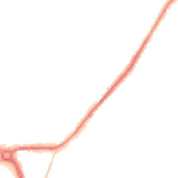Night-time road noise heatmap for LS26 8SW