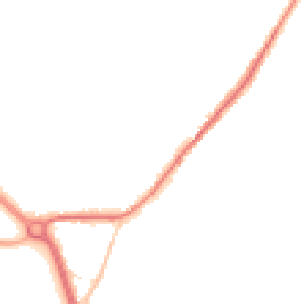 Night-time road noise heatmap for LS26 8TA