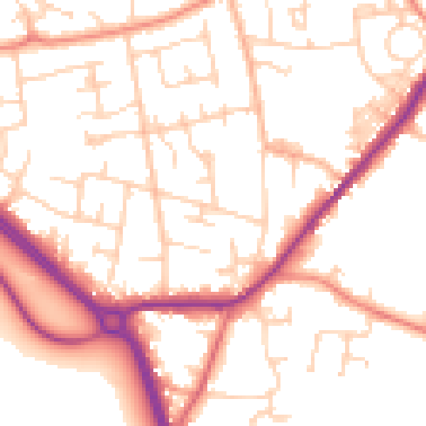 Daytime road noise heatmap for LS26 8TB