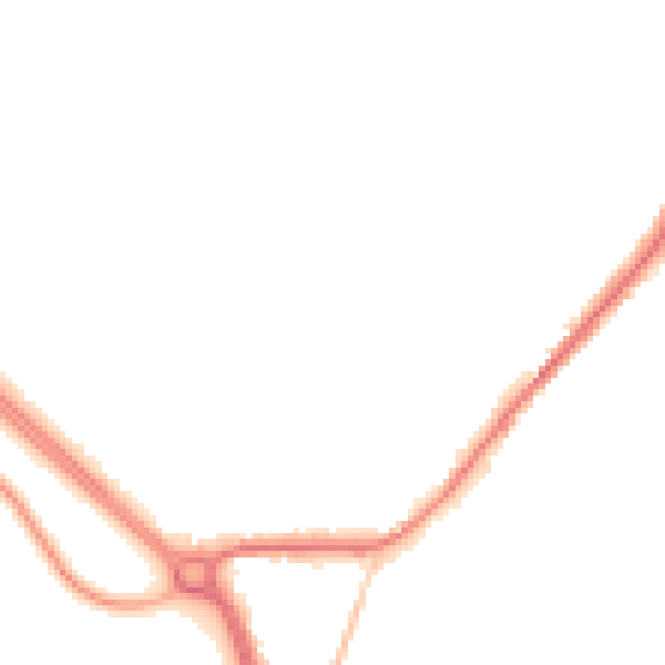 Night-time road noise heatmap for LS26 8TE