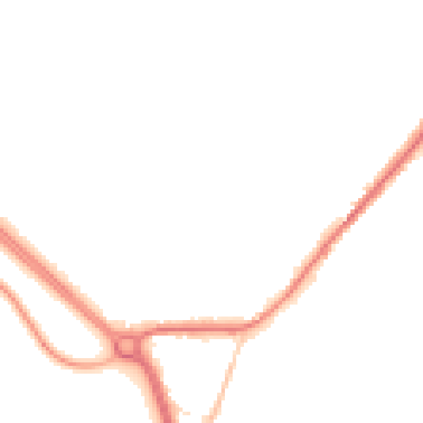 Night-time road noise heatmap for LS26 8TF