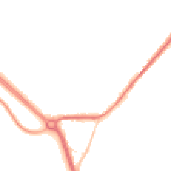 Night-time road noise heatmap for LS26 8TG