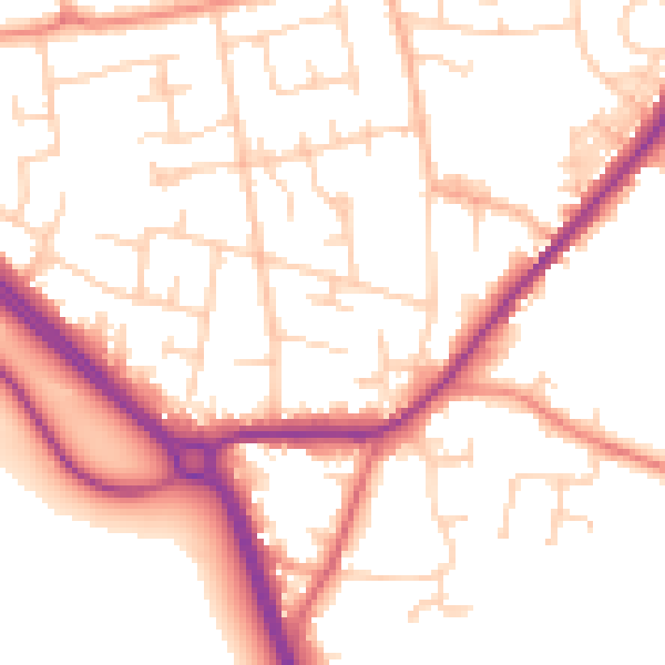 Daytime road noise heatmap for LS26 8TH
