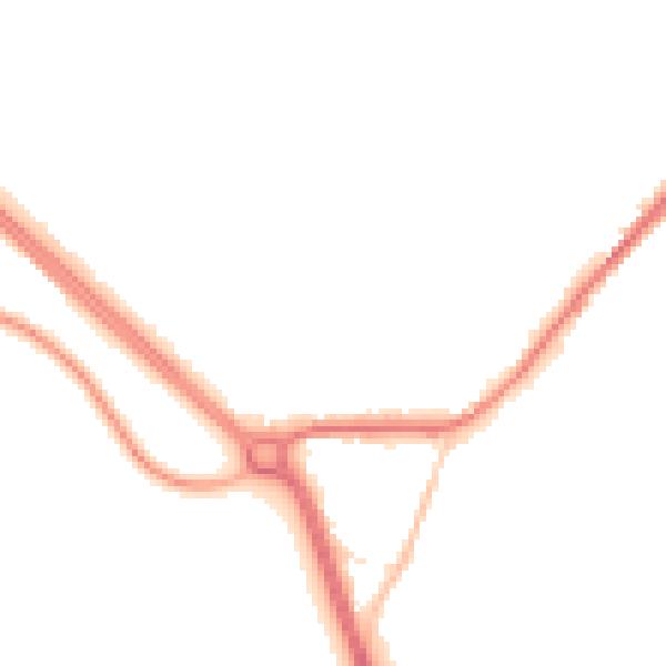 Night-time road noise heatmap for LS26 8TQ