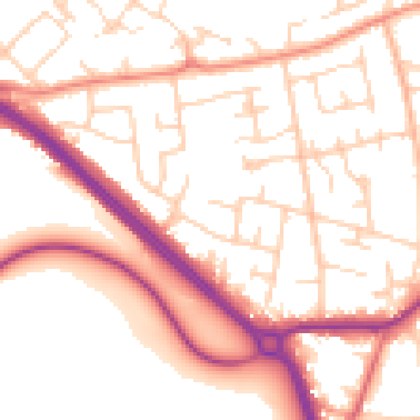 Daytime road noise heatmap for LS26 8TT
