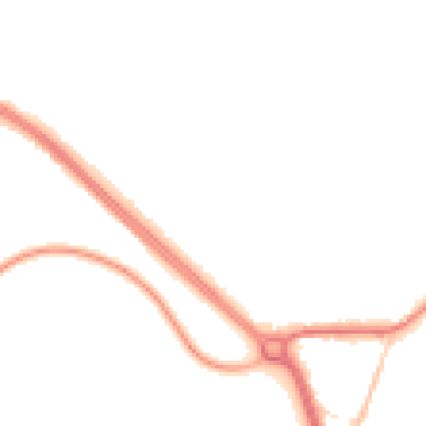 Night-time road noise heatmap for LS26 8TT