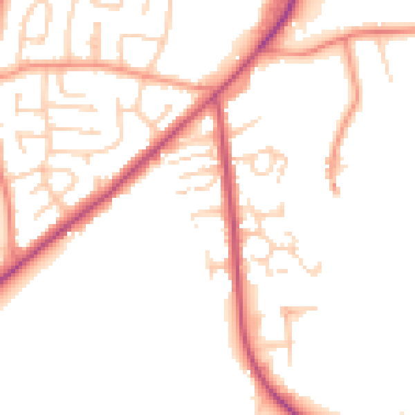 Daytime road noise heatmap for LS26 8UH