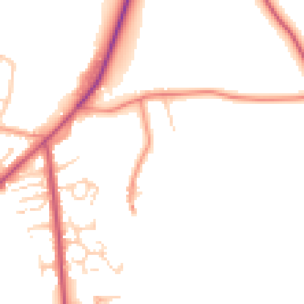 Daytime road noise heatmap for LS26 8UT