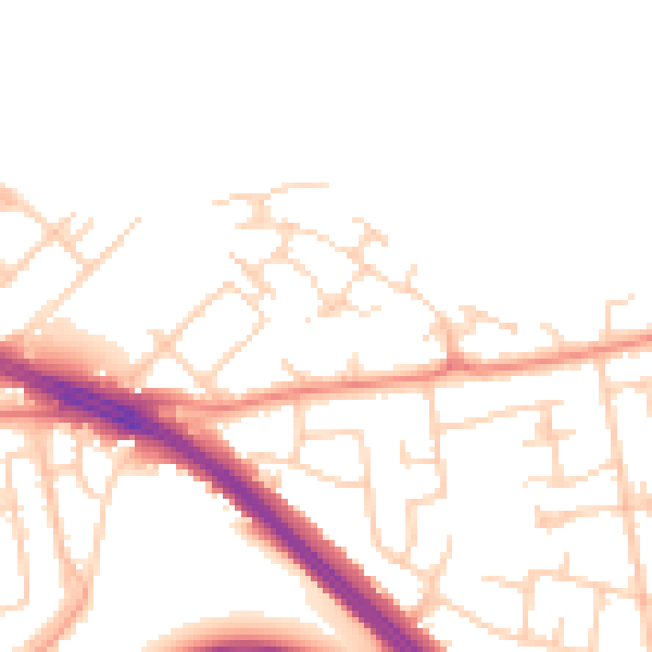 Daytime road noise heatmap for LS26 8WD
