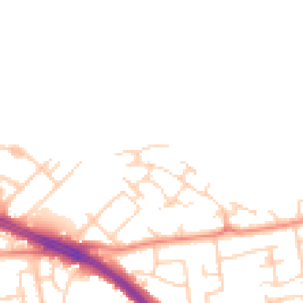 Daytime road noise heatmap for LS26 8WH