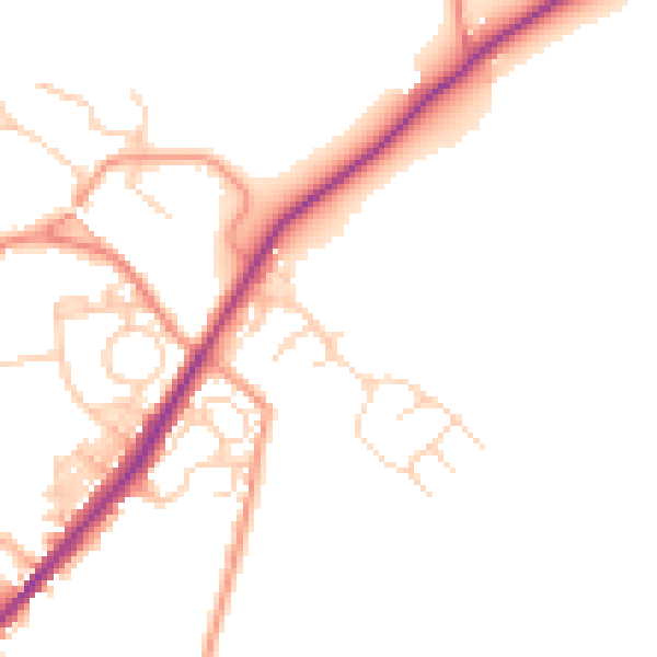 Daytime road noise heatmap for LS26 8WT