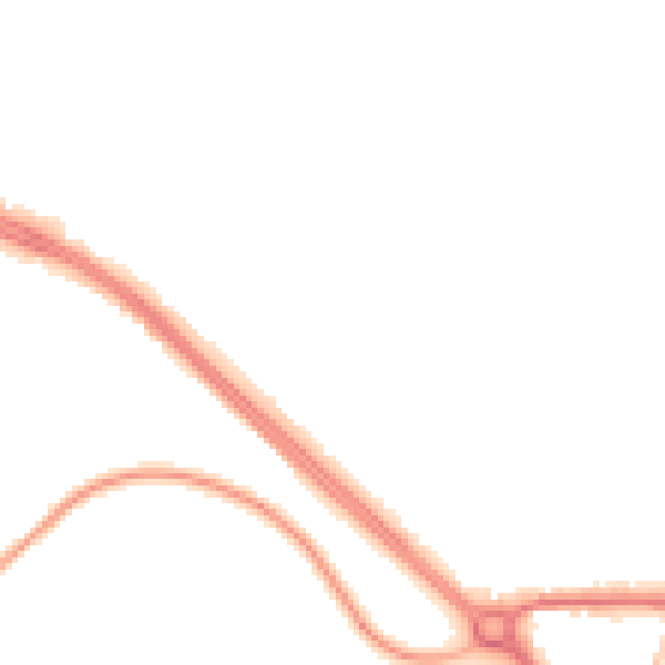 Night-time road noise heatmap for LS26 8XD