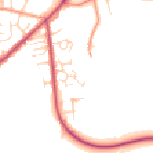Daytime road noise heatmap for LS26 8XL