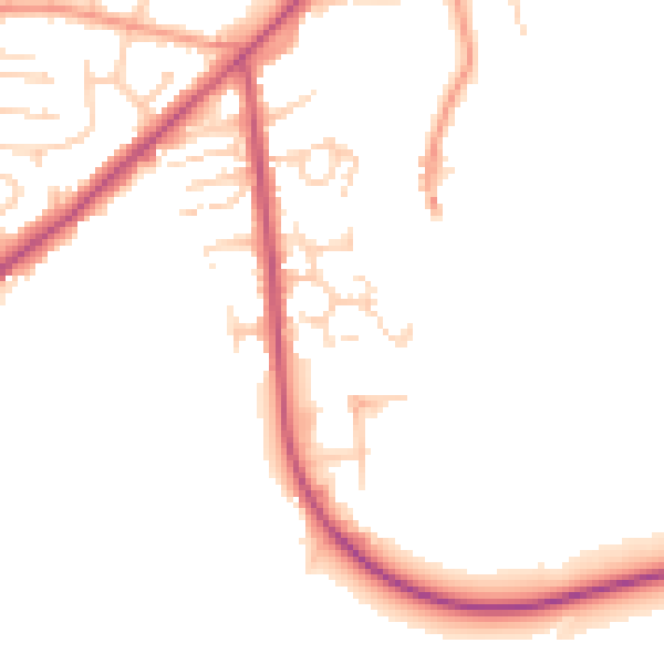 Daytime road noise heatmap for LS26 8XP