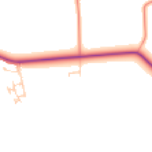 Daytime road noise heatmap for LS26 9AF