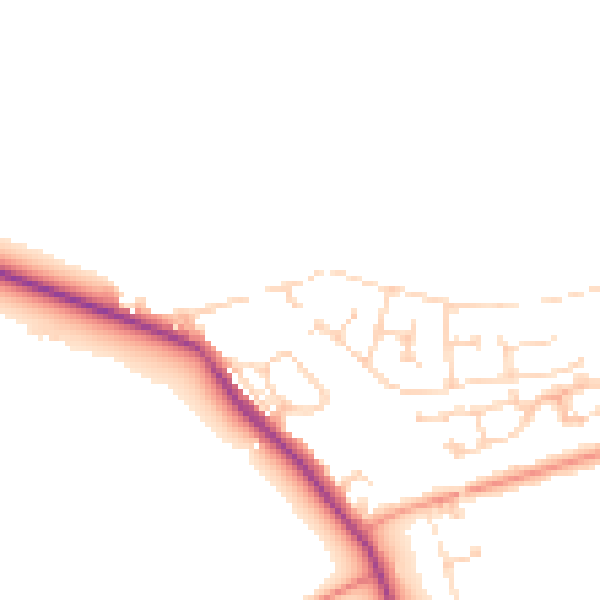 Daytime road noise heatmap for LS26 9BF