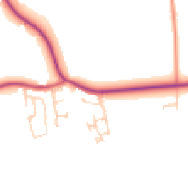 Daytime road noise heatmap for LS26 9BG