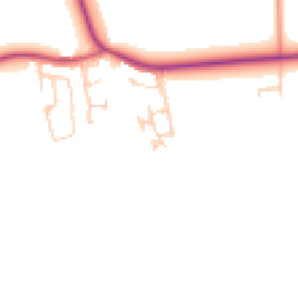 Daytime road noise heatmap for LS26 9BL