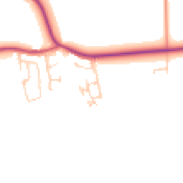 Daytime road noise heatmap for LS26 9BN