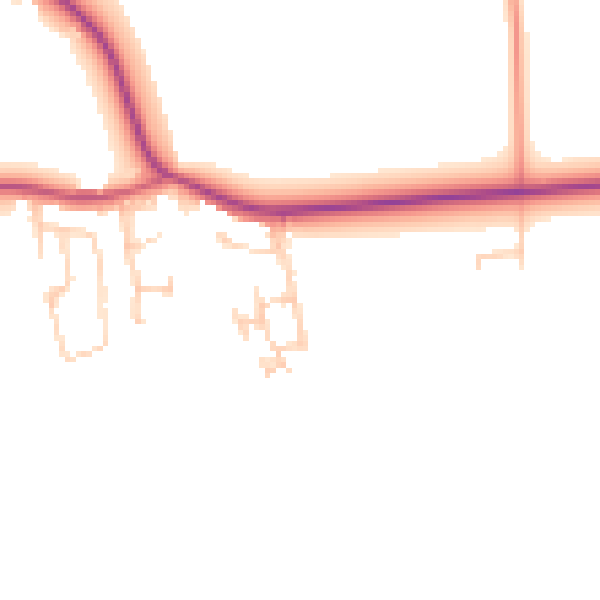 Daytime road noise heatmap for LS26 9BS