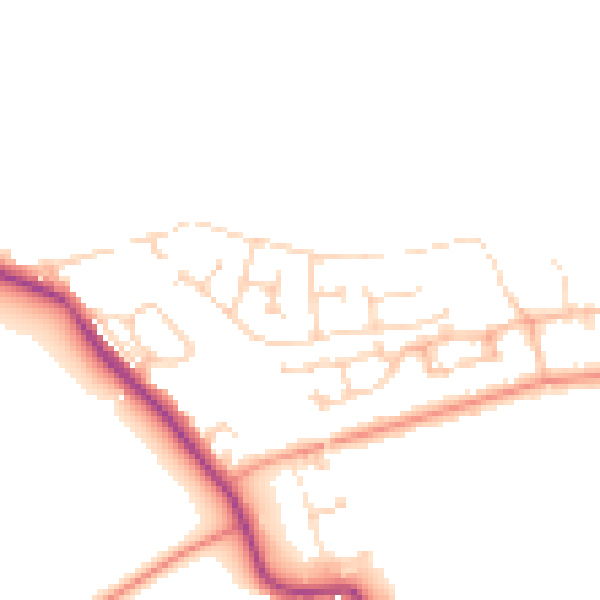 Daytime road noise heatmap for LS26 9FP
