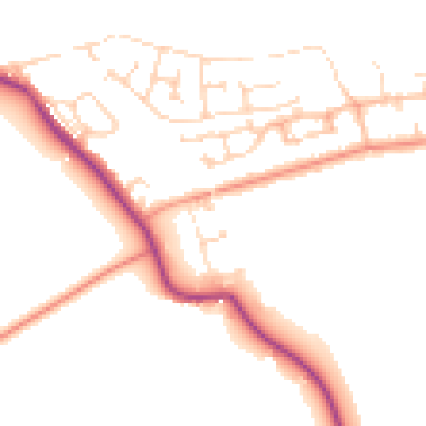 Daytime road noise heatmap for LS26 9HH