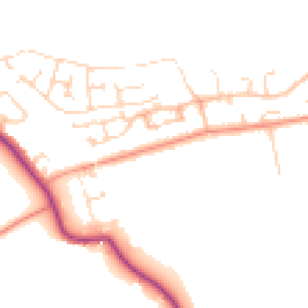 Daytime road noise heatmap for LS26 9HN