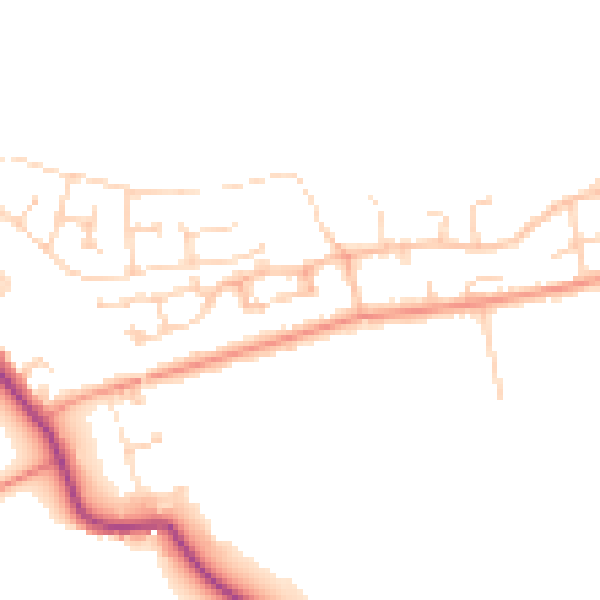 Daytime road noise heatmap for LS26 9LB