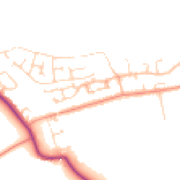 Daytime road noise heatmap for LS26 9LG