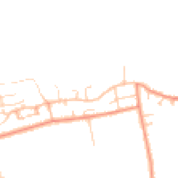 Daytime road noise heatmap for LS26 9LJ