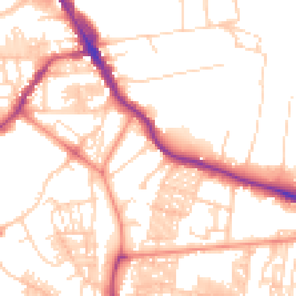Daytime road noise heatmap for LS6 1AA