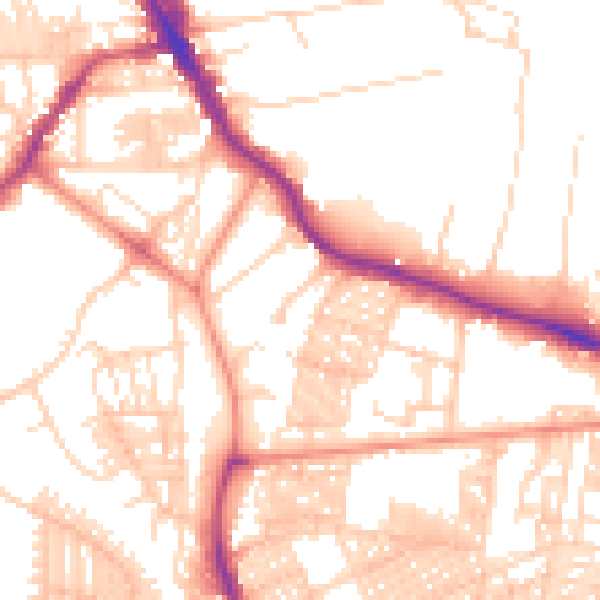Daytime road noise heatmap for LS6 1AB
