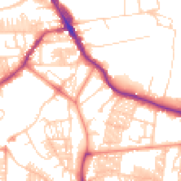 Daytime road noise heatmap for LS6 1AD
