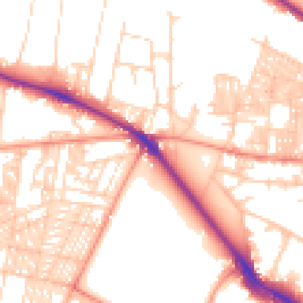 Daytime road noise heatmap for LS6 1AF