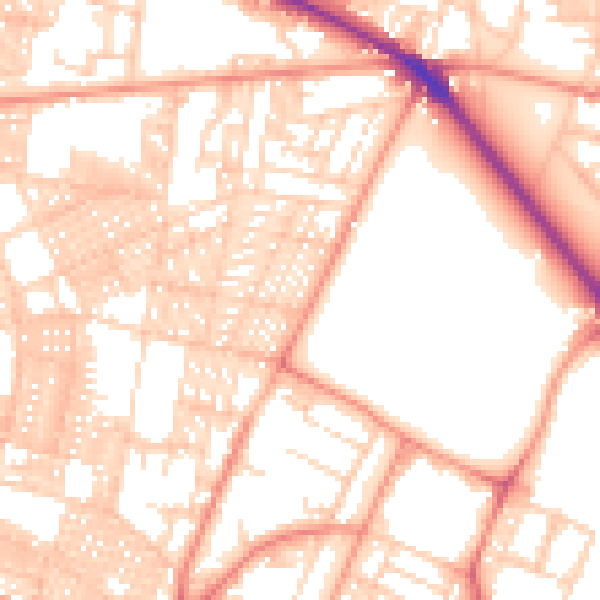 Daytime road noise heatmap for LS6 1AH